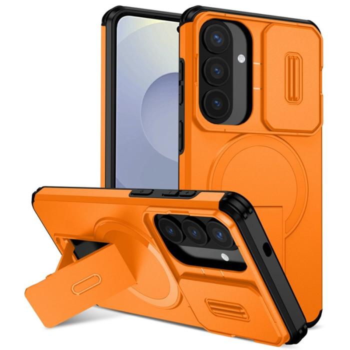 OEM - Mobilskal för Samsung Galaxy S26 Plus Magnetiskt Kickstand PC + TPU - Orange
