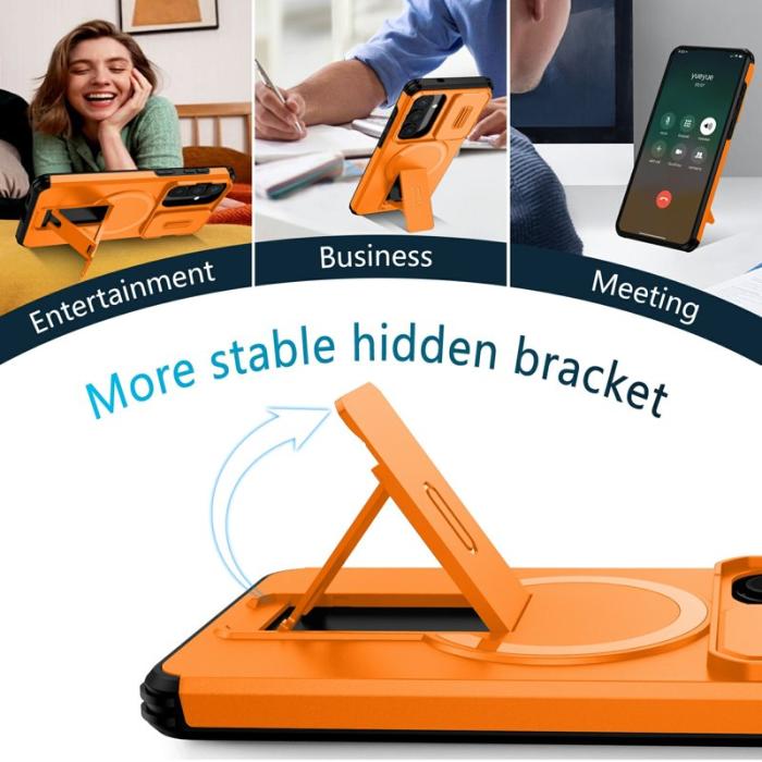 OEM - Mobilskal för Samsung Galaxy S26 Plus Magnetiskt Kickstand PC + TPU - Orange