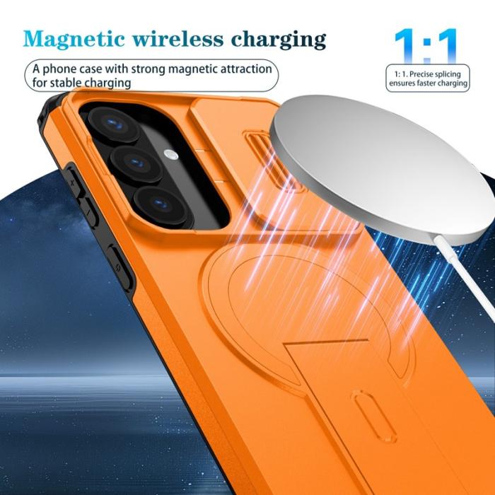 OEM - Mobilskal för Samsung Galaxy S26 Plus Magnetiskt Kickstand PC + TPU - Orange