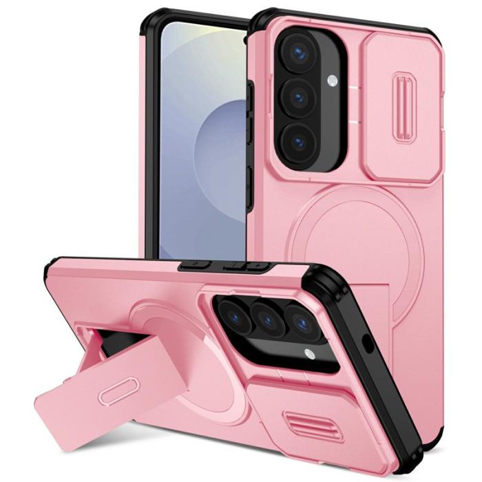 OEM - Mobilskal för Samsung Galaxy S26 Plus Magnetiskt Kickstand PC + TPU - Rosa