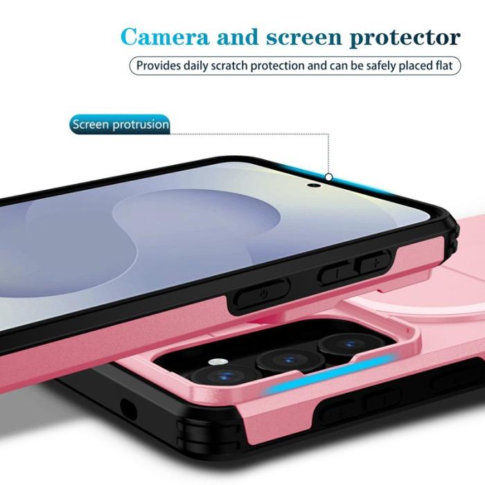 OEM - Mobilskal för Samsung Galaxy S26 Plus Magnetiskt Kickstand PC + TPU - Rosa