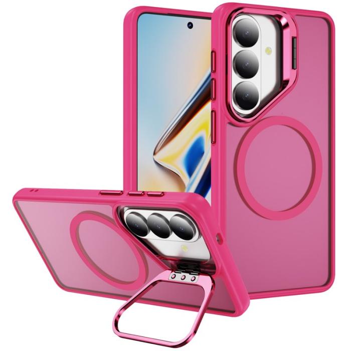 OEM - Mobilskal för Samsung Galaxy S26 Plus Magnetiskt Kickstand PC + TPU - Rosa