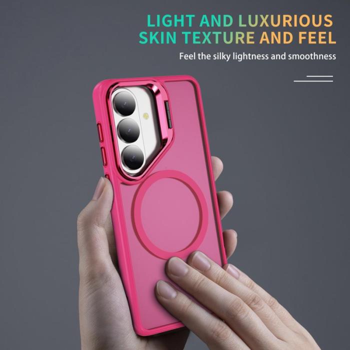 OEM - Mobilskal för Samsung Galaxy S26 Plus Magnetiskt Kickstand PC + TPU - Rosa