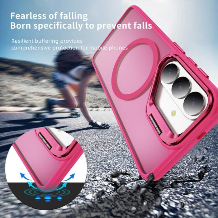 OEM - Mobilskal för Samsung Galaxy S26 Plus Magnetiskt Kickstand PC + TPU - Rosa