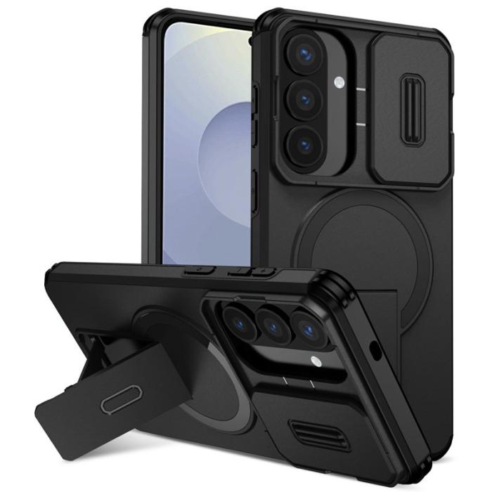 OEM - Mobilskal för Samsung Galaxy S26 Plus Magnetiskt Kickstand PC + TPU - Svart