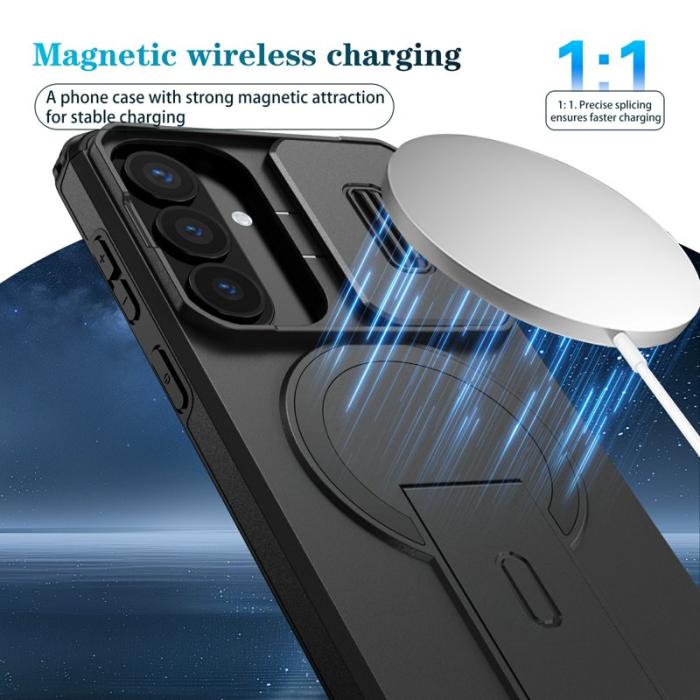 OEM - Mobilskal för Samsung Galaxy S26 Plus Magnetiskt Kickstand PC + TPU - Svart