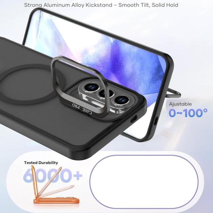 OEM - Mobilskal för Samsung Galaxy S26 Plus Magnetiskt Kickstand PC + TPU - Svart