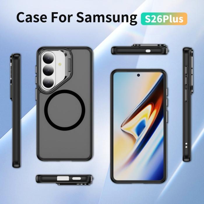 OEM - Mobilskal för Samsung Galaxy S26 Plus Magnetiskt Kickstand PC + TPU - Svart