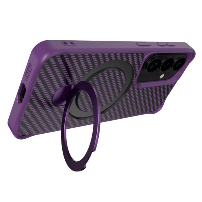 OEM - Mobilskal för Samsung Galaxy S26 Plus Magnetiskt Kickstand TPU + PC - Lila