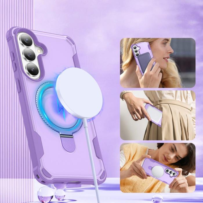 OEM - Mobilskal för Samsung Galaxy S26 Plus Magnetiskt Kickstand TPU + PC - Lila