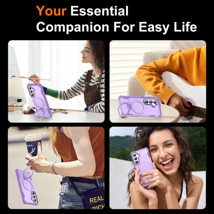 OEM - Mobilskal för Samsung Galaxy S26 Plus Magnetiskt Kickstand TPU + PC - Lila