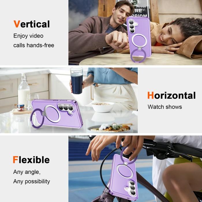 OEM - Mobilskal för Samsung Galaxy S26 Plus Magnetiskt Kickstand TPU + PC - Lila