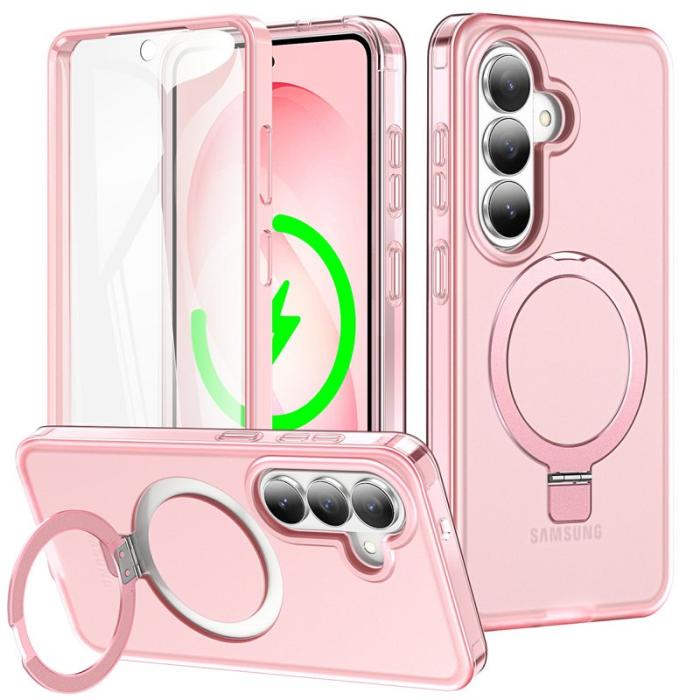 OEM - Mobilskal för Samsung Galaxy S26 Plus Magnetiskt Kickstand TPU + PC - Rosa