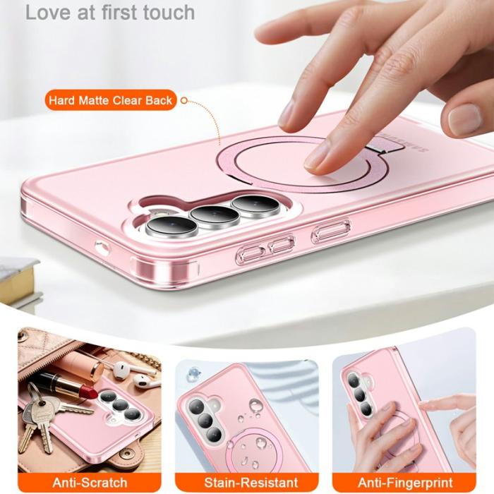 OEM - Mobilskal för Samsung Galaxy S26 Plus Magnetiskt Kickstand TPU + PC - Rosa