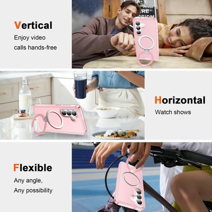 OEM - Mobilskal för Samsung Galaxy S26 Plus Magnetiskt Kickstand TPU + PC - Rosa