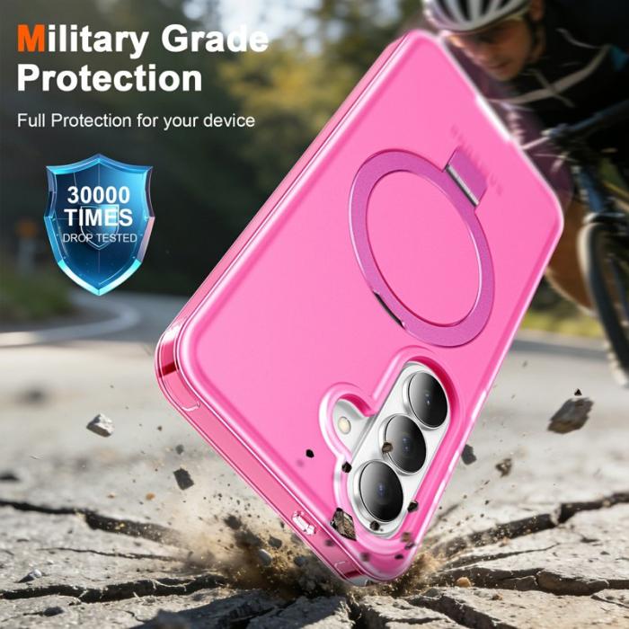 OEM - Mobilskal för Samsung Galaxy S26 Plus Magnetiskt Kickstand TPU + PC - Rosa