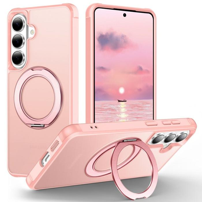 OEM - Mobilskal för Samsung Galaxy S26 Plus Magnetiskt Kickstand TPU + PC - Rosa