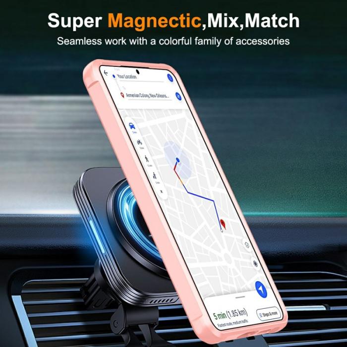 OEM - Mobilskal för Samsung Galaxy S26 Plus Magnetiskt Kickstand TPU + PC - Rosa