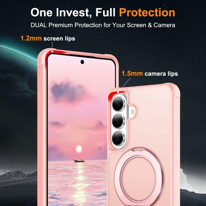 OEM - Mobilskal för Samsung Galaxy S26 Plus Magnetiskt Kickstand TPU + PC - Rosa