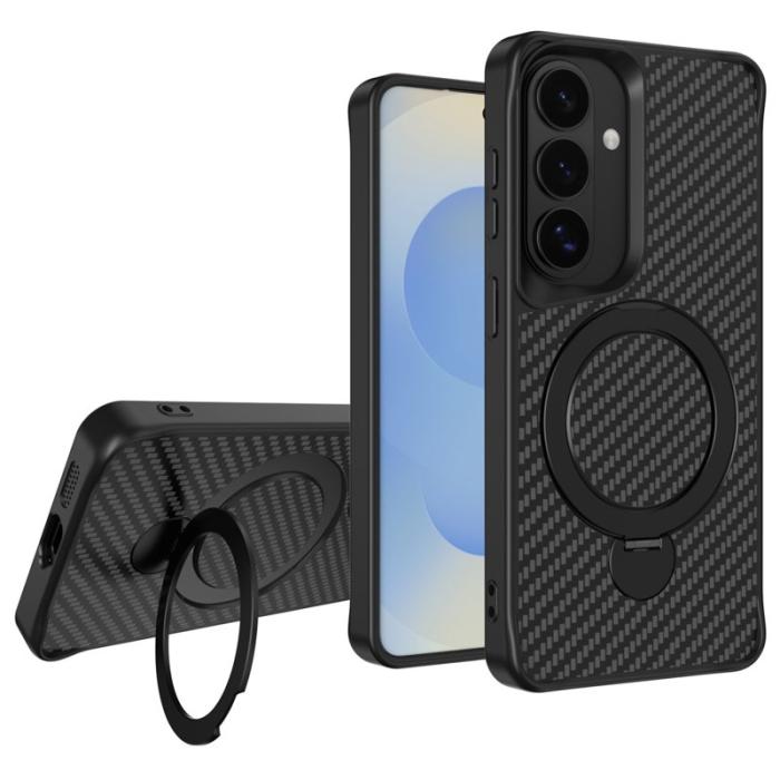 OEM - Mobilskal för Samsung Galaxy S26 Plus Magnetiskt Kickstand TPU + PC - Svart