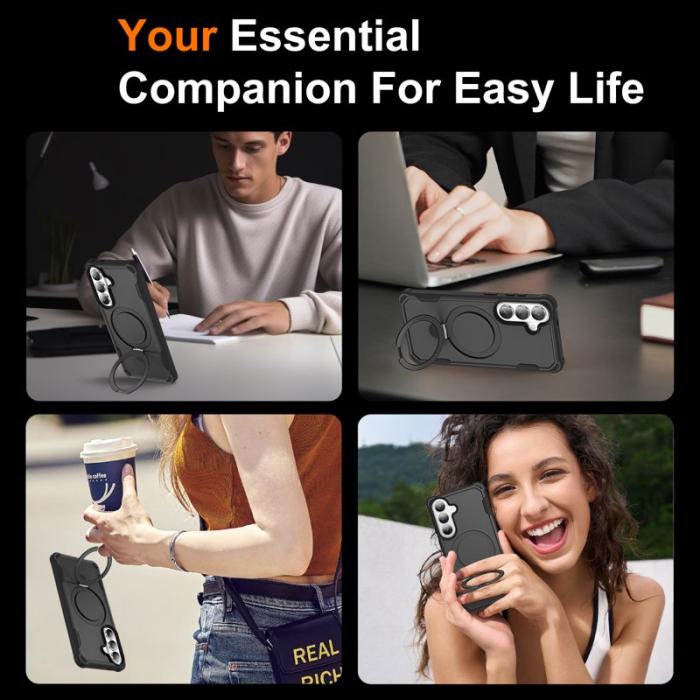 OEM - Mobilskal för Samsung Galaxy S26 Plus Magnetiskt Kickstand TPU + PC - Svart