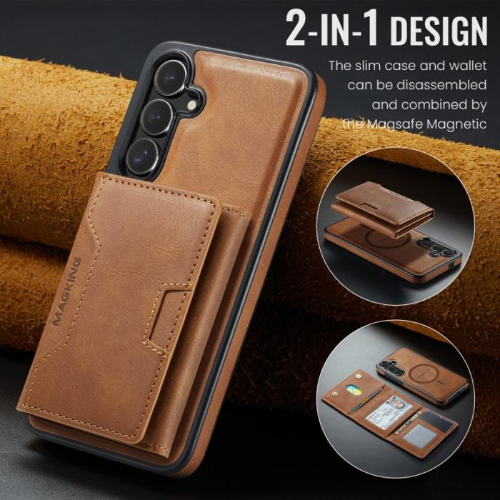 MAGKING - MAGKING Mobilskal för Samsung Galaxy S26 Plus Magnetiskt PU + TPU - Brun