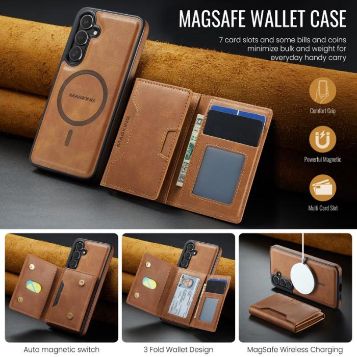 MAGKING - MAGKING Mobilskal för Samsung Galaxy S26 Plus Magnetiskt PU + TPU - Brun