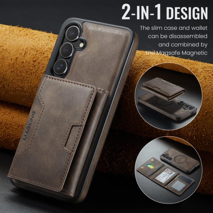 MAGKING - MAGKING Mobilskal för Samsung Galaxy S26 Plus Magnetiskt PU + TPU - Kaffe