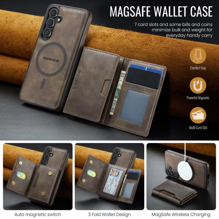 MAGKING - MAGKING Mobilskal för Samsung Galaxy S26 Plus Magnetiskt PU + TPU - Kaffe