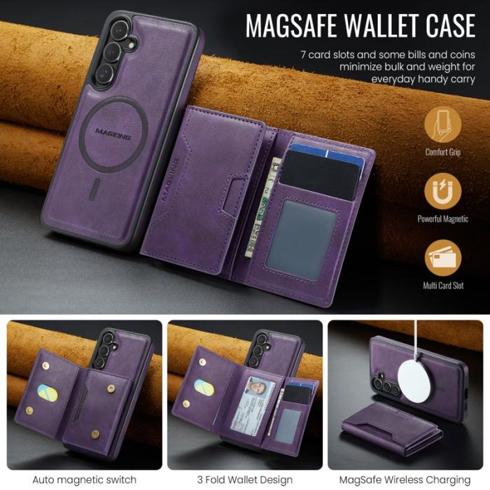 MAGKING - MAGKING Mobilskal för Samsung Galaxy S26 Plus Magnetiskt PU + TPU - Lila