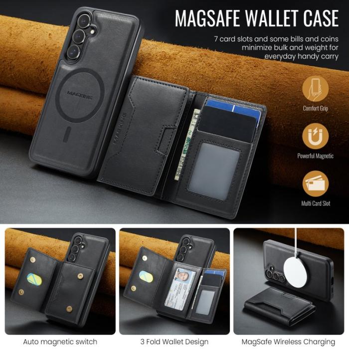 MAGKING - MAGKING Mobilskal för Samsung Galaxy S26 Plus Magnetiskt PU + TPU - Svart