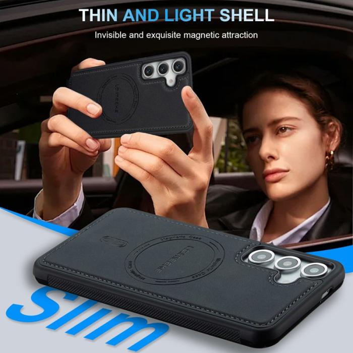 LC.imeeke - LC.IMEEKE Mobilskal för Samsung Galaxy S26 Plus Magnetiskt PU + TPU - Svart