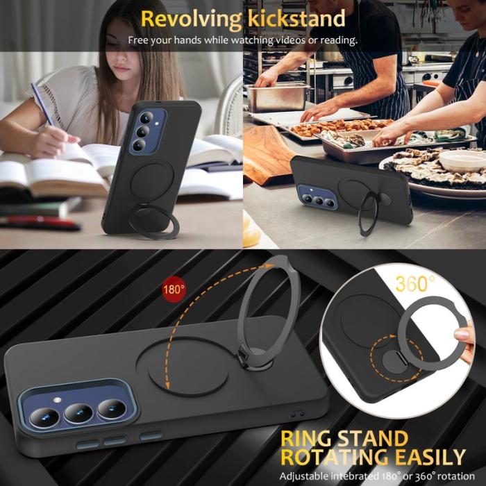 OEM - Mobilskal för Samsung Galaxy S26 Plus Magnetiskt Ring Kickstand - Svart