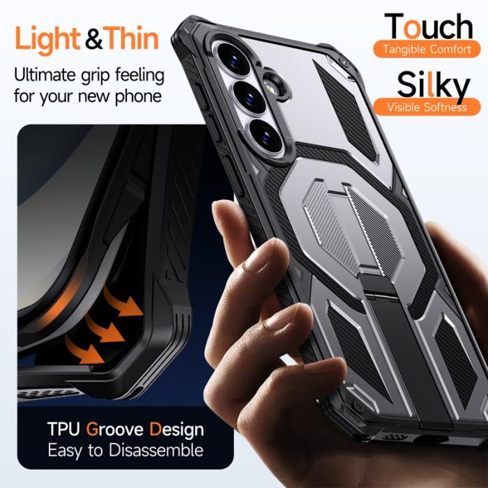 OEM - Mobilskal för Samsung Galaxy S26 Plus Magnetiskt TPU + PC Kickstand - Grå