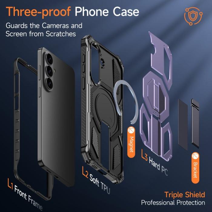 OEM - Mobilskal för Samsung Galaxy S26 Plus Magnetiskt TPU + PC Kickstand - Lila