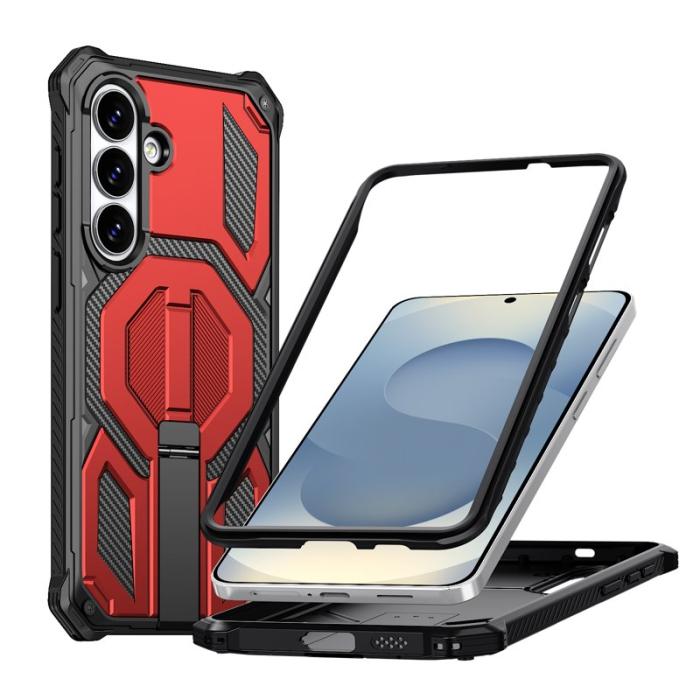 OEM - Mobilskal för Samsung Galaxy S26 Plus Magnetiskt TPU + PC Kickstand - Röd