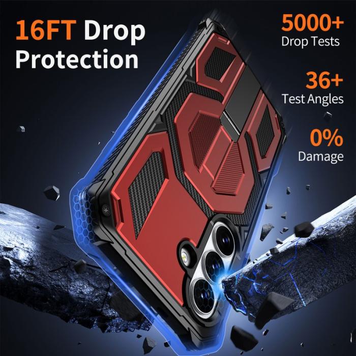 OEM - Mobilskal för Samsung Galaxy S26 Plus Magnetiskt TPU + PC Kickstand - Röd