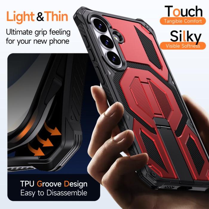 OEM - Mobilskal för Samsung Galaxy S26 Plus Magnetiskt TPU + PC Kickstand - Röd