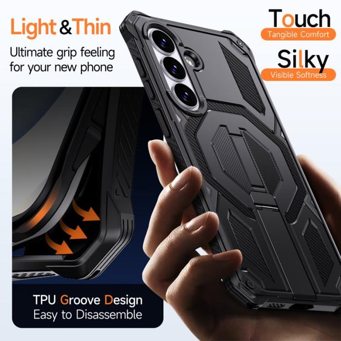 OEM - Mobilskal för Samsung Galaxy S26 Plus Magnetiskt TPU + PC Kickstand - Svart