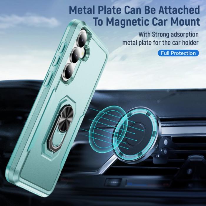 OEM - Mobilskal för Samsung Galaxy S26 Plus Militärklass Ring Kickstand PC + TPU Grön