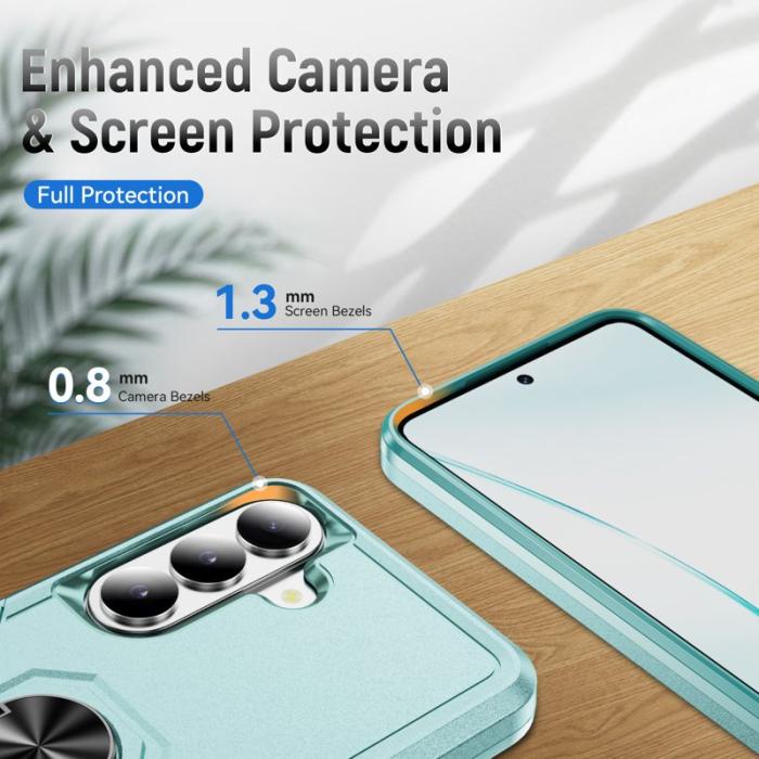 OEM - Mobilskal för Samsung Galaxy S26 Plus Militärklass Ring Kickstand PC + TPU Grön