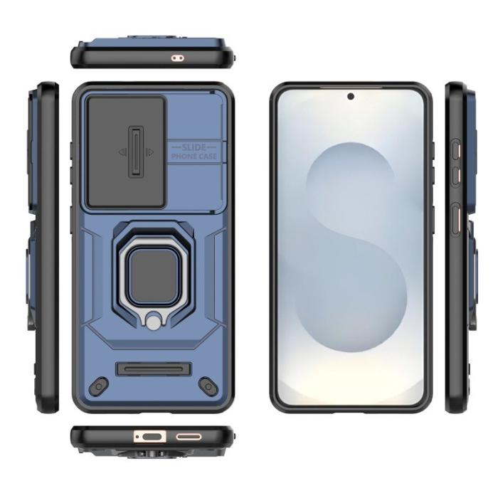 WANLONFENG - WANLONFENG Mobilskal för Samsung Galaxy S26 Plus PC + TPU Kickstand - Blå