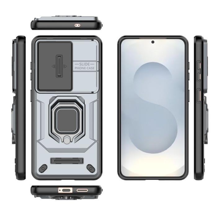 WANLONFENG - WANLONFENG Mobilskal för Samsung Galaxy S26 Plus PC + TPU Kickstand - Grå