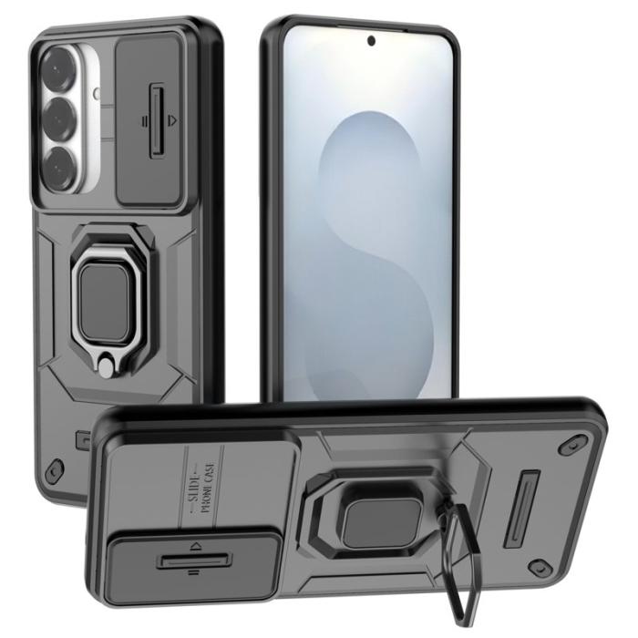 OEM - Mobilskal för Samsung Galaxy S26 Plus PC + TPU Kickstand - Svart