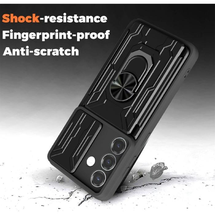 OEM - Mobilskal för Samsung Galaxy S26 Plus PC + TPU Kickstand - Svart