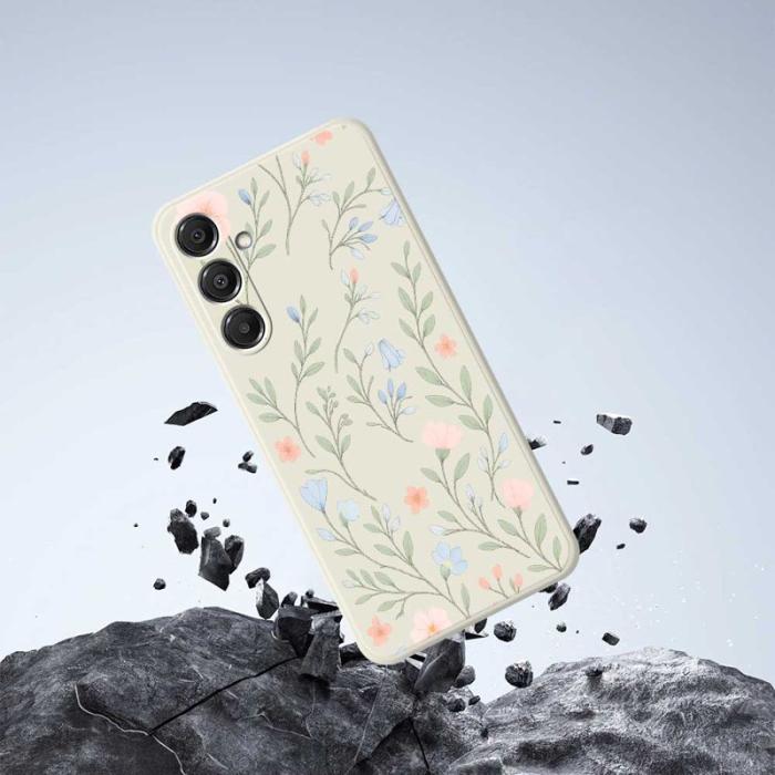 OEM - Mobilskal för Samsung Galaxy S26 Plus TPU Blommönster - Svart