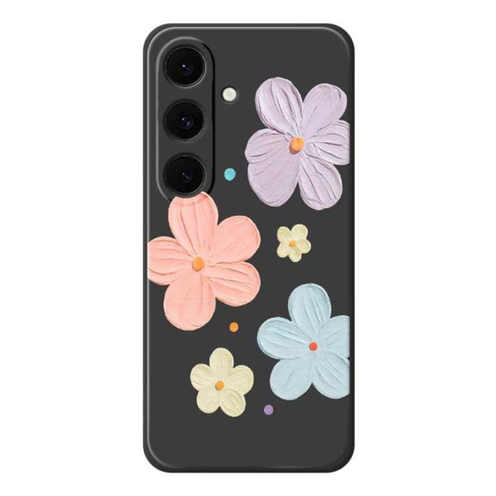 OEM - Mobilskal för Samsung Galaxy S26 Plus TPU Blommönster - Svart