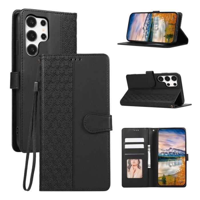 OEM - Mobilskal för Samsung Galaxy S26 Ultra Konstläder med handledsrem - Svart