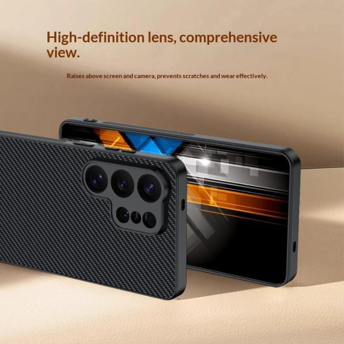 OEM - Mobilskal för Samsung Galaxy S26 Ultra Konstläder + PC - Svart