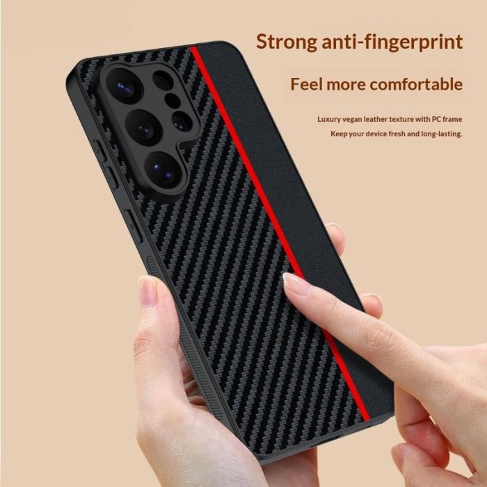 OEM - Mobilskal för Samsung Galaxy S26 Ultra Konstläder + PC - Svart